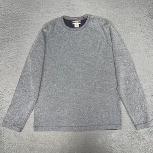 VTG Gap Sweater Men Sz M Heather Gray Textured Crew Neck Pullover Sweatshirt Y2k